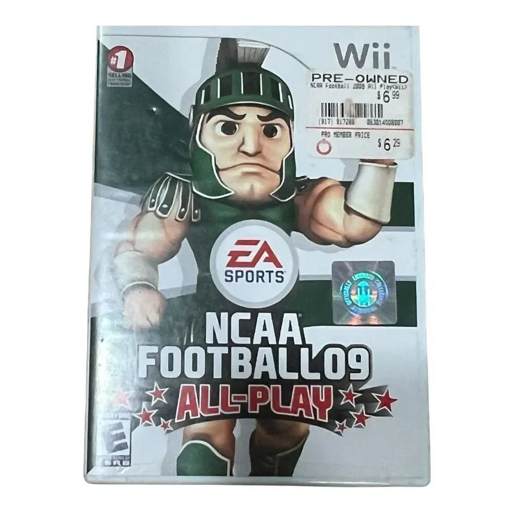 Nintendo Wii EA Sports NCAA Football 09 All Play Video Game Disc With Case OS